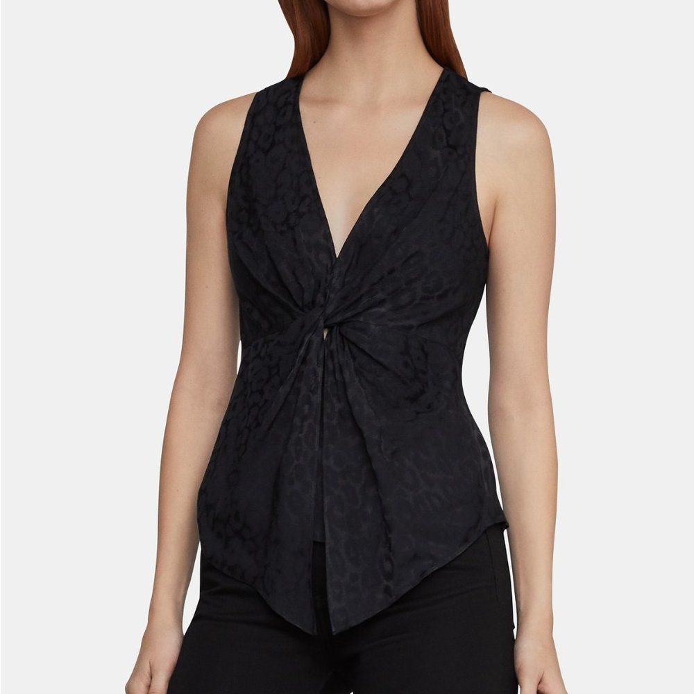 NEW BCBGMAXAZRIA Leopard Print Twist Front Blouse